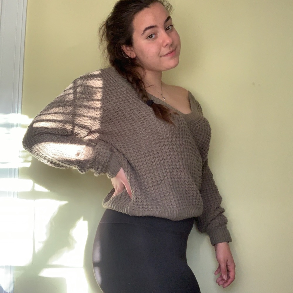 Green forever 21 crop sweater